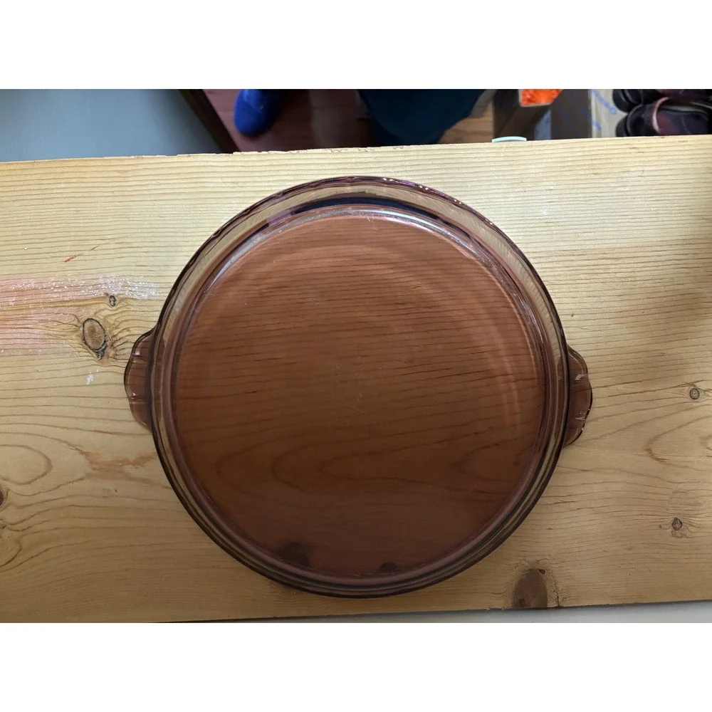 Vintage Amber Glass Pie‎ Plate Corning Ware Oven Microwave Safe